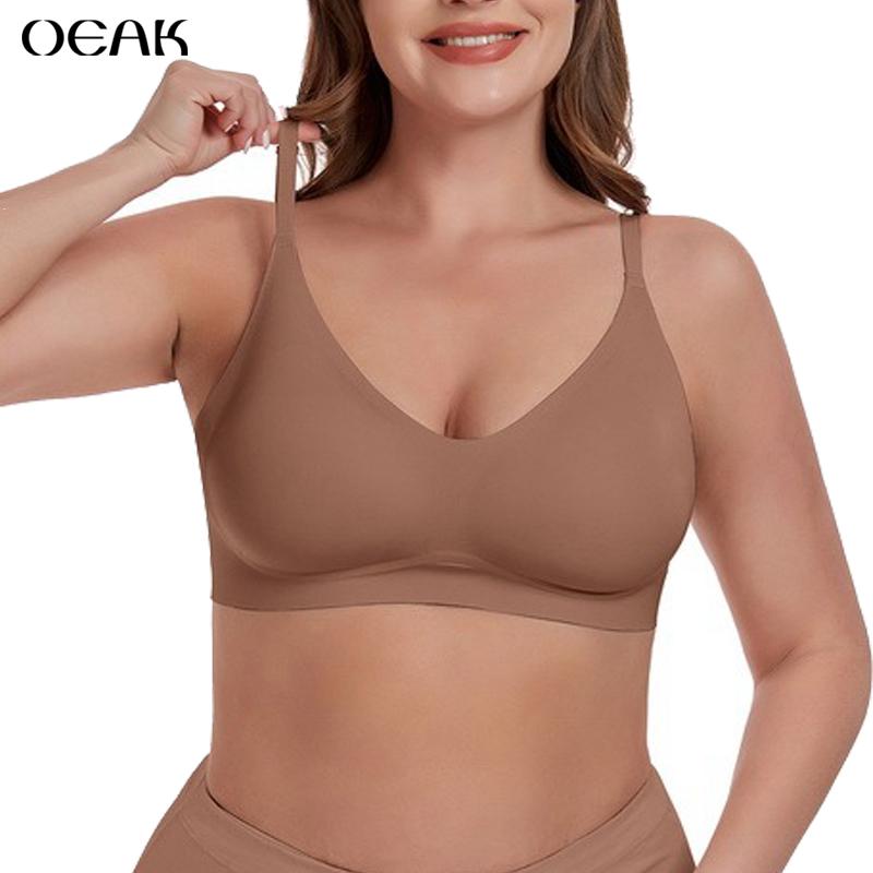 OEAK Women Breathable Adjustable Wireless Full Coverage Sport Everyday Seamless Bra No Underwire Comfort Push Up Bras