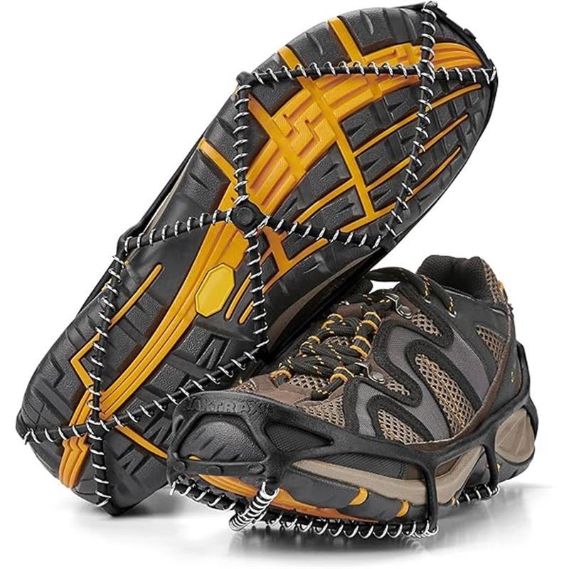 Walk Traction Cleats - 360-Degree Grip on Snow, Ice, & Multi-terrain Surfaces - Elastic Outer Band, Abrasion & Rust Resistant - Unisex