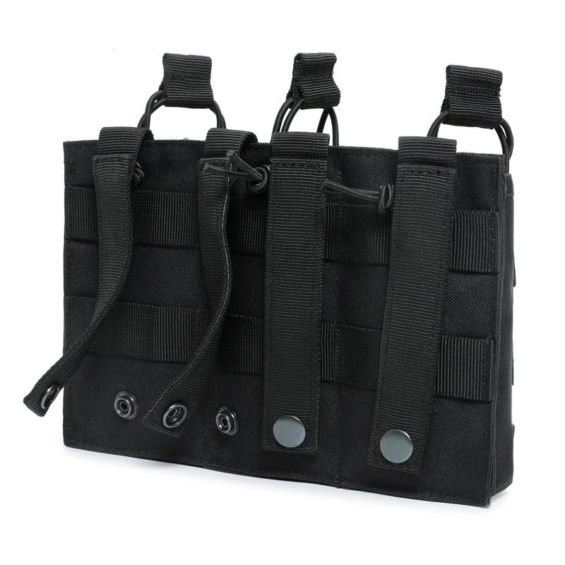 Triple Magnetic Pouch, 1 Count Open Top 5.56mm Magazine Pouch, Tactical Molle Mag Carrier, Nylon Airsoft Hunting Magazine Pouch