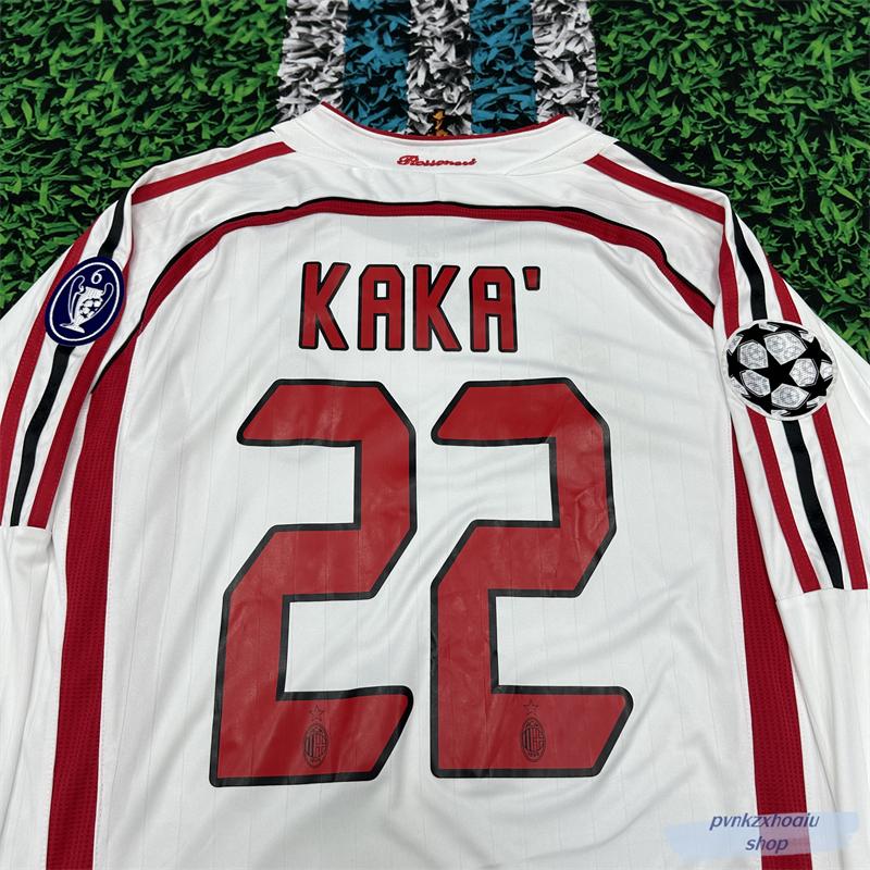 AC Milan 06-07 UEFA Champions League final version of Kaka long short-sleeved jersey Inzaghi team uniforms retro suit soccer uniforms