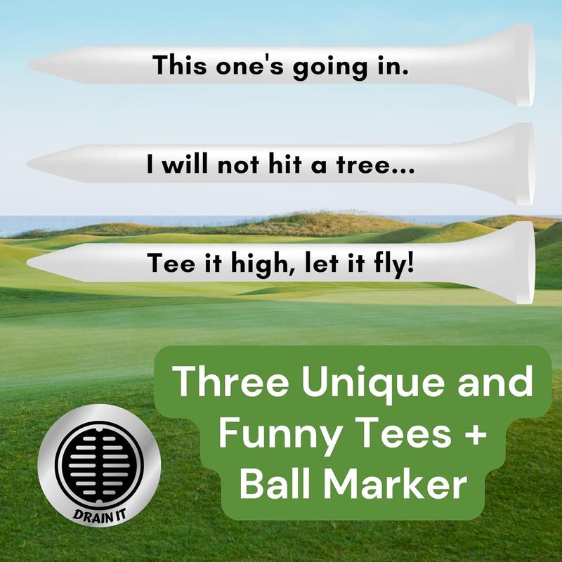 Funny Golf Ball Gift Set, Funny Golf Gifts for Men - Golf Balls for Dad, Mom, and Golfers - Includes 6 Balls, 3 Tees, and 1 Marker