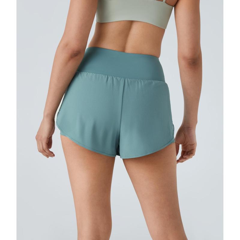 Halara Breezeful™ High Waisted Mesh 2-in-1 Side Pocket Quick Dry Yoga Shorts