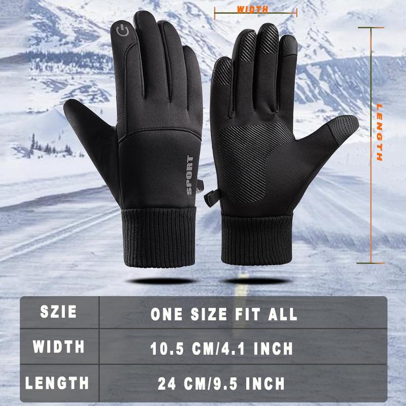 Sporty Unisex's Touch Screen Windproof Water Discharge Warm Winter Gloves, Non-slip Breathable Comfortable Sports Gloves for Outdoor Sports, Running, Cycling, Mountaineering, Driving, Hiking, Walking