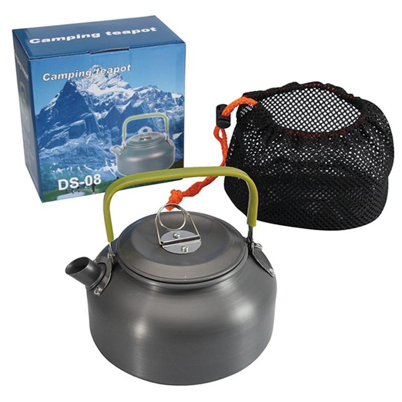 Portable Camping Kettle, 0.8L Outdoor Camping Kettle with Mesh Bag, Camping Kitchenware for Outdoor Camping Hiking Picnic