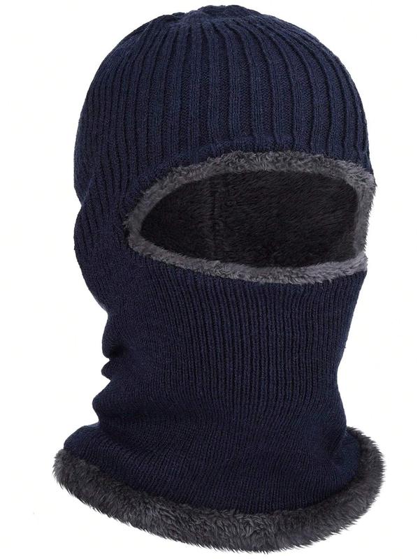 Men's Winter Knitted Windproof Neck Full Face Mask Balaclava Hat, Suitable for Skiing and Winter Sports