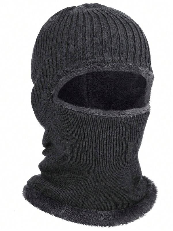 Men's Winter Knitted Windproof Neck Full Face Mask Balaclava Hat, Suitable for Skiing and Winter Sports