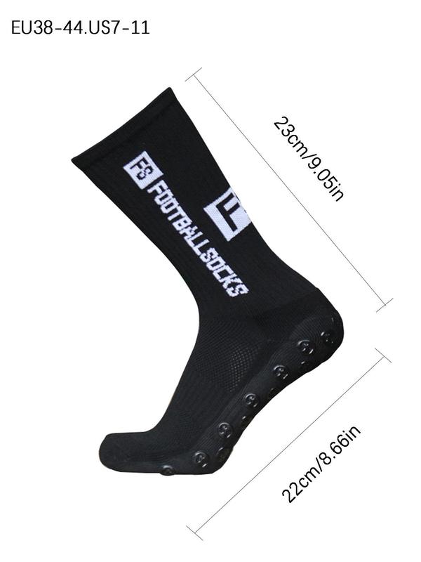 Unisex Letter Print Crew Grip Sock Soccer, Comfortable Breathable Non-slip Football Socks, Mid-calf Athletic Socks for Training Competition Sports, Professional Anti Slip Athletic Socks, Comfort Football Socks for Men Women, Fall Outfits, Fallfreshness