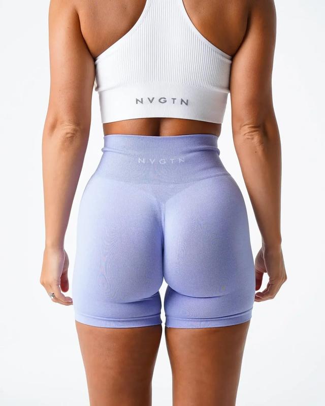 NVGTN Knitted Seamless Pro Shorts for Women - Summer Workout Biker Shorts, Yoga Fitness Activewear, High-Quality Nylon Gym Clothing