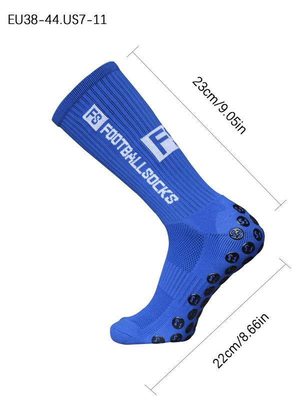 Unisex Letter Print Crew Grip Sock Soccer, Comfortable Breathable Non-slip Football Socks, Mid-calf Athletic Socks for Training Competition Sports, Professional Anti Slip Athletic Socks, Comfort Football Socks for Men Women, Fall Outfits, Fallfreshness