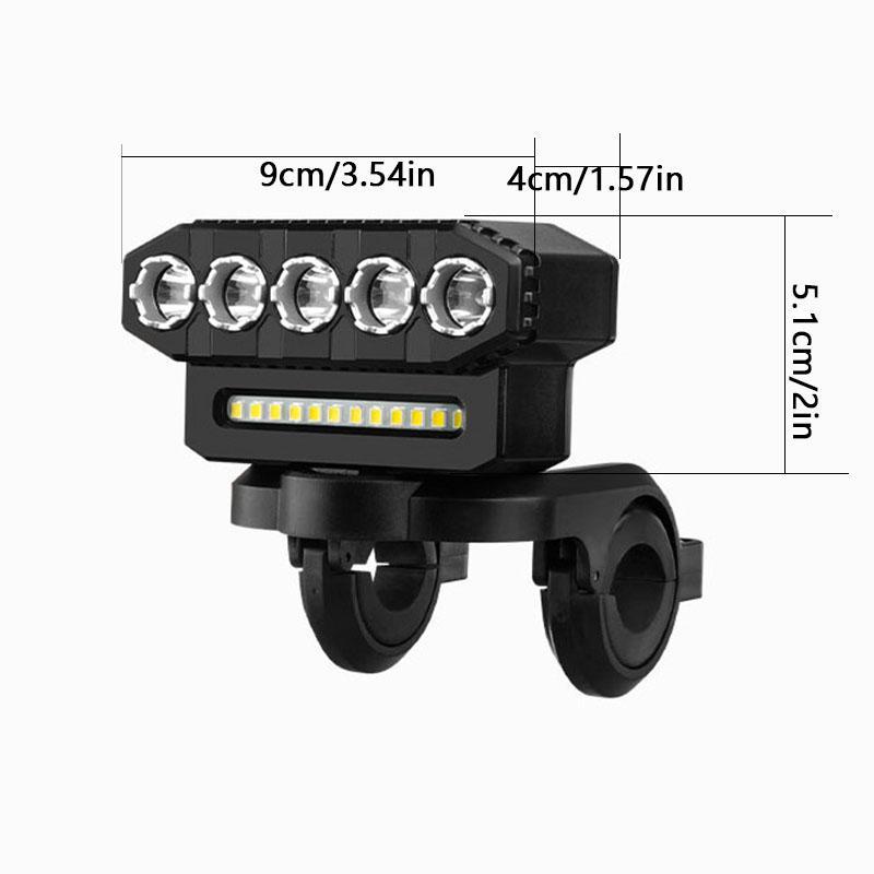 Bicycle Front Light with Horn, USB Rechargeable Waterproof Bike Front Light, LED Bike Headlight with 6 Modes, Bicycle Accessories, Christmas Gift