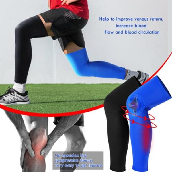 Sports  UV Long Leg Sleeves for Running Basketball Football Cycling and Other Sports for Men, Women, Youth (Multi Colors,8 Pieces)