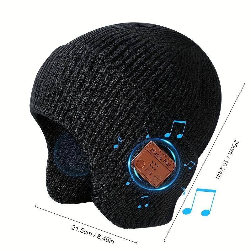 Wireless Beanie Hat with Music Player, Rechargeable Wireless Beanie Hat with Volume Control, Sports & Outdoor Hats for Outdoor Activities & DJ