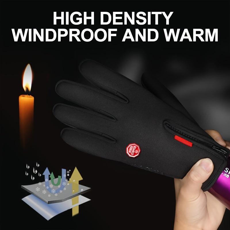 Winter Warm Gloves Windproof and Non-slip Touch Screen Gloves,1 Pair Men's and Women's Outdoor Cvcling Gloves Warm Plush Lininn forl Sports, Fishing, Autumn Travel, Waterproof, Birthday Gift, Christmas Gift, Halloween Gift