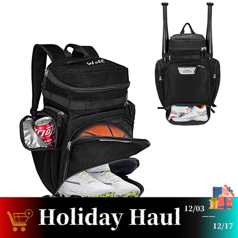 WOLT | Basketball Backpack Bags with Separate Ball Compartment and Shoes Pocket，Large Sports Equipment Bag for Basketball, Soccer, Rugby, Volleyball, Baseball Sport,Outdoor Sports Equipment Bag,Gym Bag