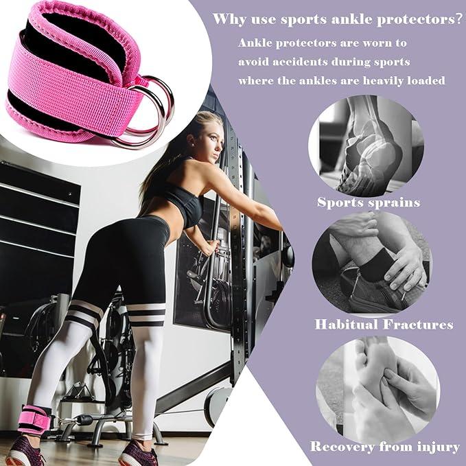 6pcs 60 pound Ankle Resistance Bands with Cuffs, Glutes Workout Equipment,Ankle Bands for Working Out, Butt Exercise for Women Legs and Glutes