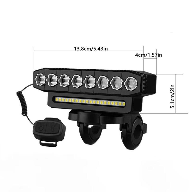 Bicycle Front Light with Horn, USB Rechargeable Waterproof Bike Front Light, LED Bike Headlight with 6 Modes, Bicycle Accessories, Christmas Gift