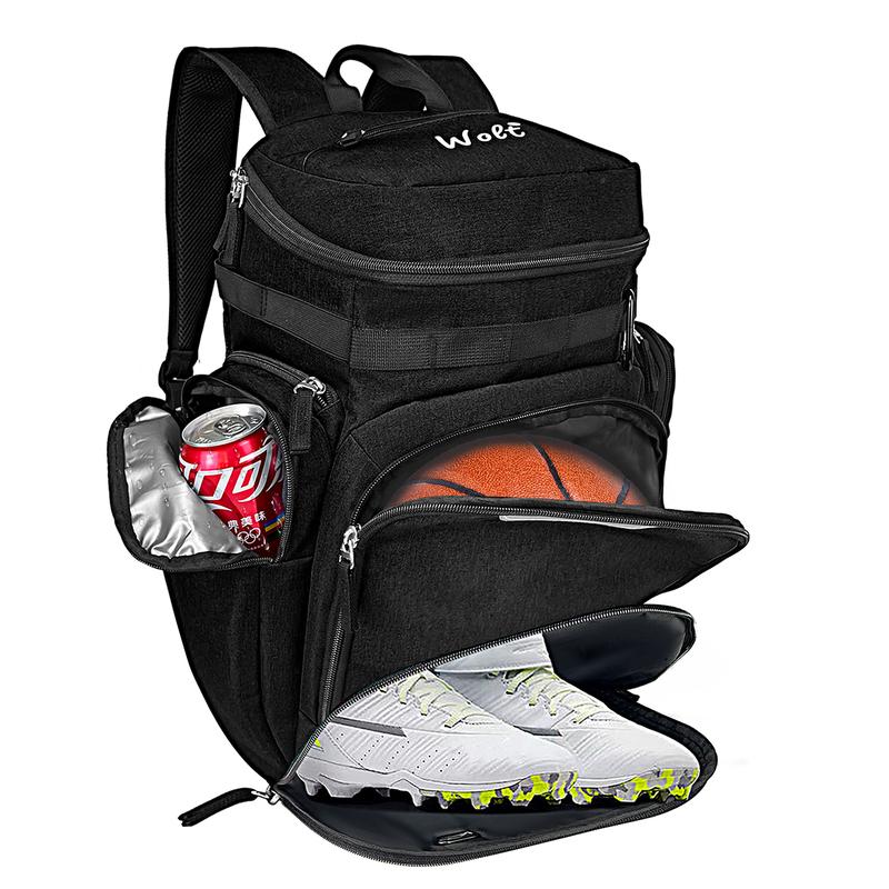 WOLT | Basketball Backpack Bags with Separate Ball Compartment and Shoes Pocket，Large Sports Equipment Bag for Basketball, Soccer, Rugby, Volleyball, Baseball Sport,Outdoor Sports Equipment Bag,Gym Bag