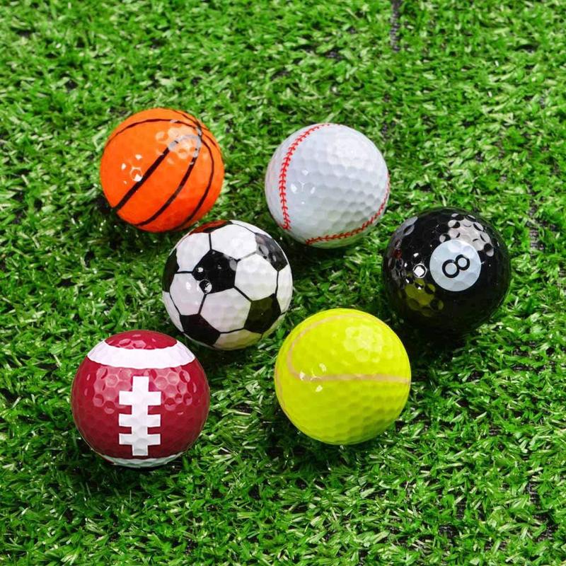 Fun Golf Ball, 6 Counts set Colorful Golf Ball, Special Design Golf Ball Gift for Men & Women, New Golf Ball for Outdoor Sports