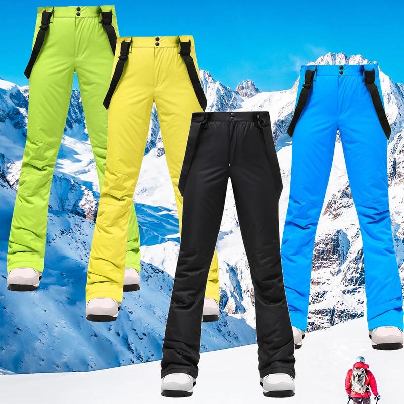 Ski Pants Women Thicken Windproof Waterproof Winter Snow Pants Outdoor Sports Snowboarding Warm Breathable Overalls