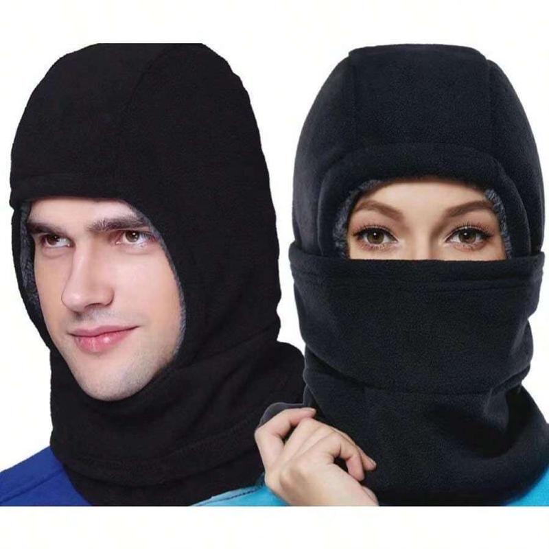 1pc Set Thick Flannel Balaclava Hood Winter Windproof Face Mask Neck Cover, Unisex Design For Motorcycling & Outdoor Sports In Cold Weather