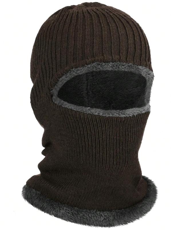 Men's Winter Knitted Windproof Neck Full Face Mask Balaclava Hat, Suitable for Skiing and Winter Sports