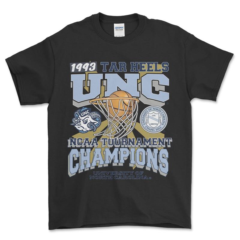 University of North Carolina Tournament Champs NCAA Shirt, graphic vintage sports tees summer shirt for men