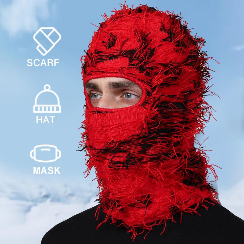 Balaclava Knitted Ski Mask for Men Women Full Face Winter Windproof Neck Warmer Knitting Trendy Mask