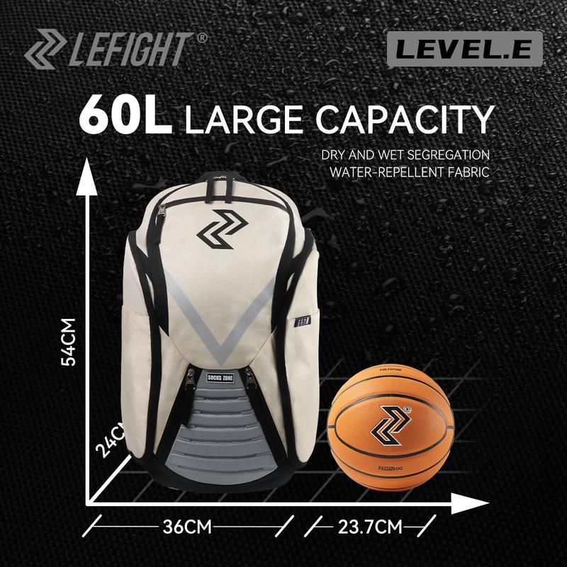 Lefight Professional Basketball Backpack Waterproof Fabric Dry And Wet Separation Compartment Large Capacity Basketball Training Bag