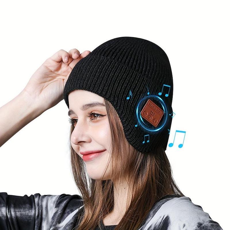 Wireless Beanie Hat with Music Player, Rechargeable Wireless Beanie Hat with Volume Control, Sports & Outdoor Hats for Outdoor Activities & DJ