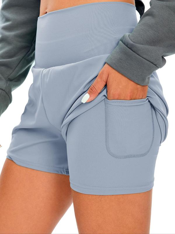 Women's 2 in 1 Pocket High Waist Back To School Sports Shorts, Gym Shorts, Gym Shorts for Women, Casual Comfy Breathable High Stretch Yoga Shorts for Gym Workout Running, Gym Clothing, Fall Outfits 2024, Ladies Fall Sportswear, Shorts for Women