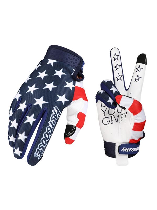 American Flag & Letter Print Sports Gloves, Non-Slip Breathable Riding Cycling Gloves, Outdoor Gloves for Men & Women