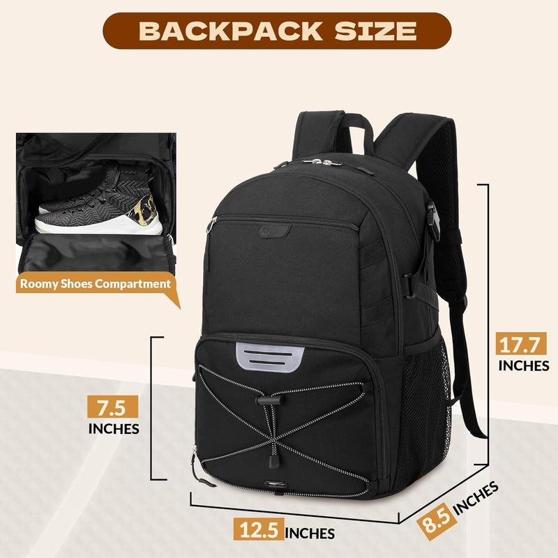 Basketball Backpack with Shoe Compartment Large Basketball Bag with Ball Holder for Men Women Gym Backpack fit Volleyball Football for  Travel Gym