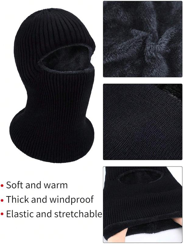 Men's Winter Knitted Windproof Neck Full Face Mask Balaclava Hat, Suitable for Skiing and Winter Sports