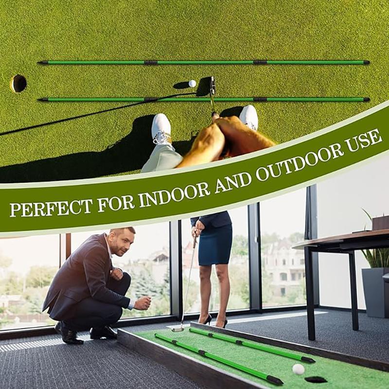 Golf Alignment Stick, 2 Counts set Golf Training Aid for Aiming, Putting, Full Swing Trainer, Collapsible Golf Training Sticks with Clear Tube Case