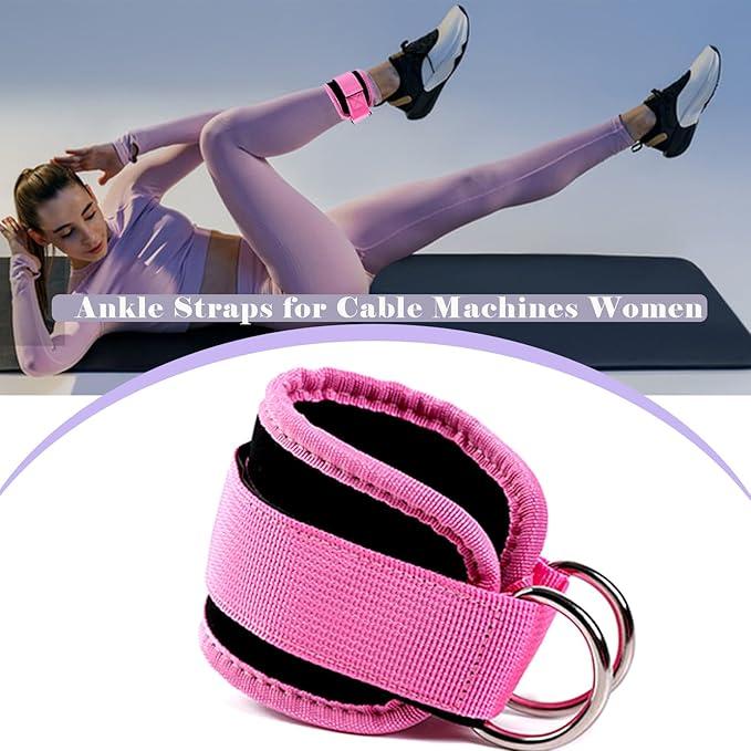 6pcs 60 pound Ankle Resistance Bands with Cuffs, Glutes Workout Equipment,Ankle Bands for Working Out, Butt Exercise for Women Legs and Glutes