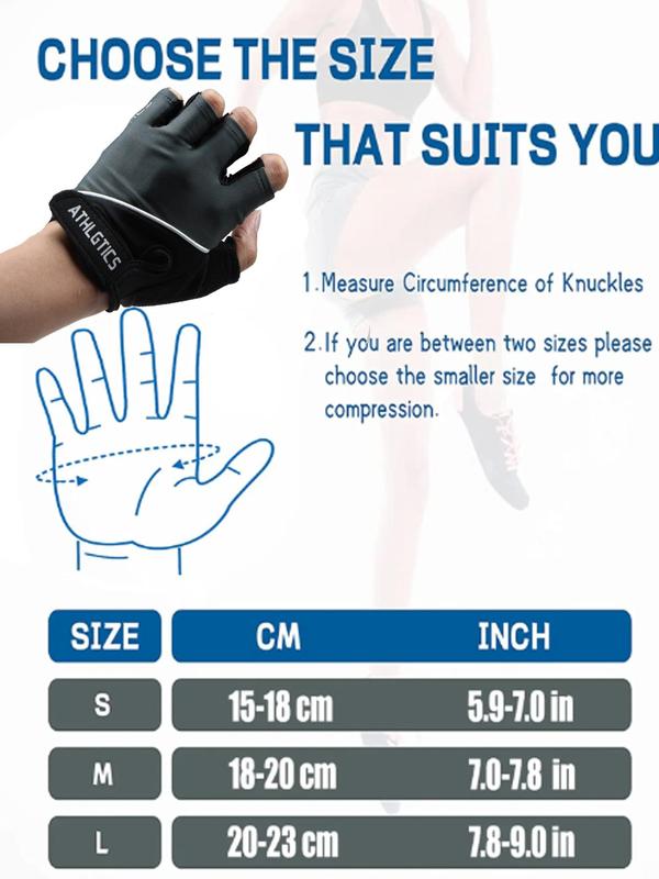 Letter Pattern Breathable Fingerless Sports Gloves, 1 Pair Lightweight Anti-slip Workout Gloves for Men & Women, Sports Gloves For Exercise Cycling Gym