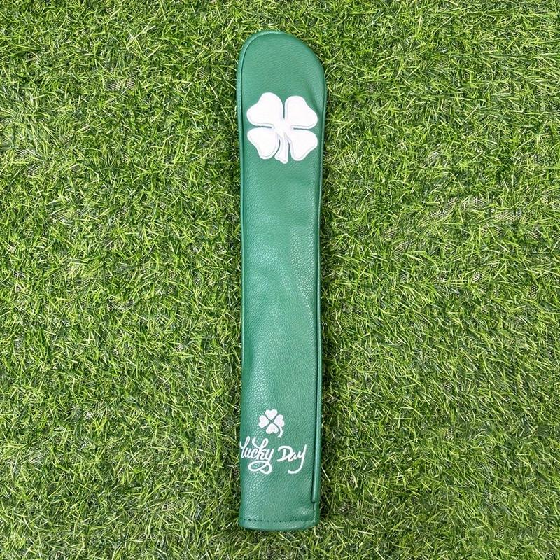 Golf Alignment Stick Cover, Classic Clover Design Durable Golf Club Alignment Stick Holder with Protective Sleeve, Fits Most Standard Sticks