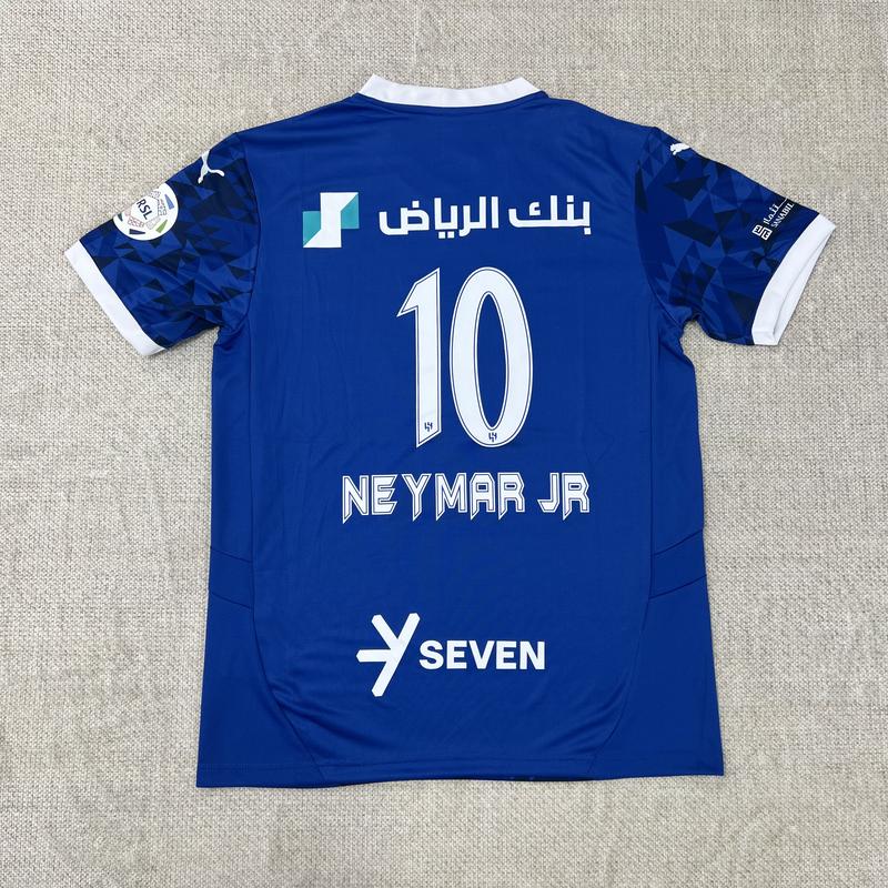 PUMA 2425 Al-Hilal Blue Home Neymar Jr. No. 10 Short Sleeve Soccer Jerseys