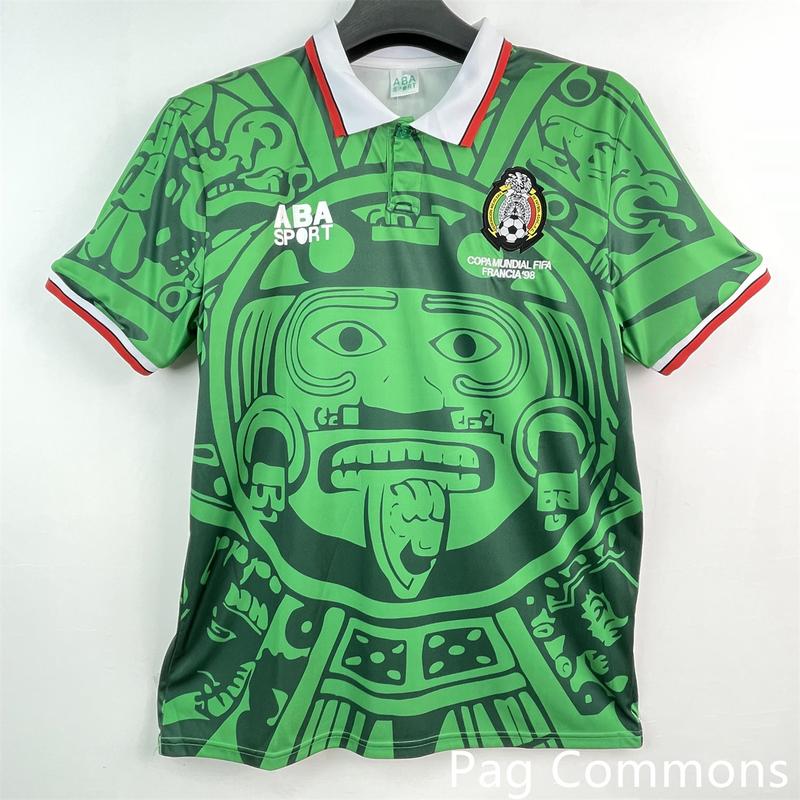 1998 World Cup Mexico National Team Home Short Sleeve Retro Soccer Jersey Greener