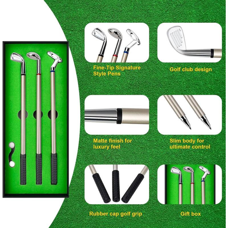 Stocking Stuffers for Men Adults, Golf Gifts for Men, Golf Accessories for Men Funny Gifts for Dad Husband Him Golfers, Cool Stuff Gifts Ideas Mini Desktop Golf Ball Pen Gift Set White Elephant Gifts haoting