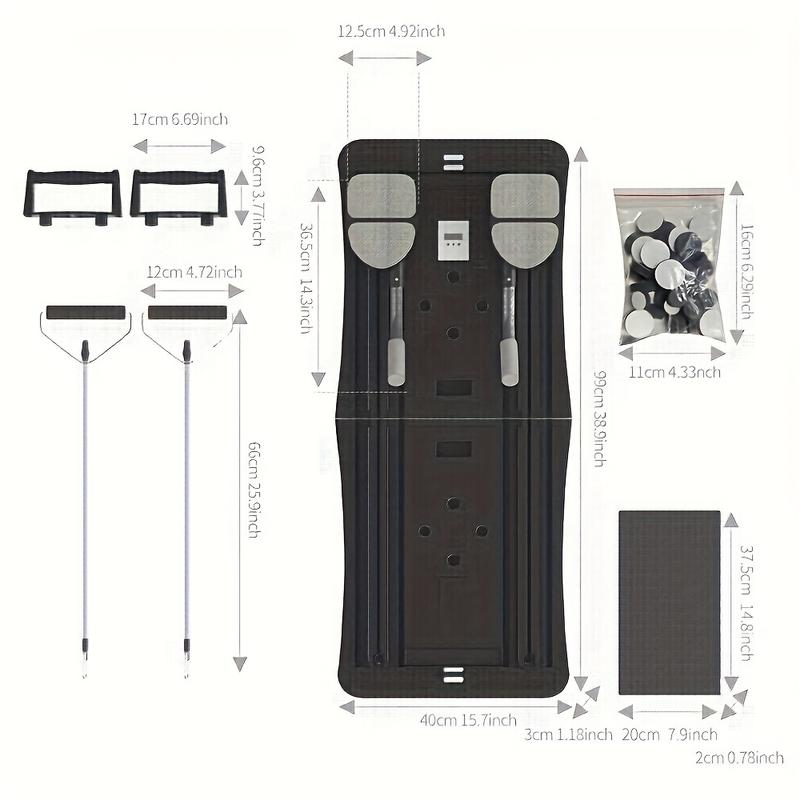 MCSA008-Folding Fitness Board, Abdominal Wheel, Automatic Rebound, Core Training, Home Gym Equipment, ABS Material, No Power Required