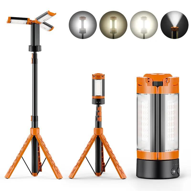 Rechargeable 10000 mAh camping light with stand, 2100 lumens cordless dimmable camping work light with detachable tripod, Christmas gifts