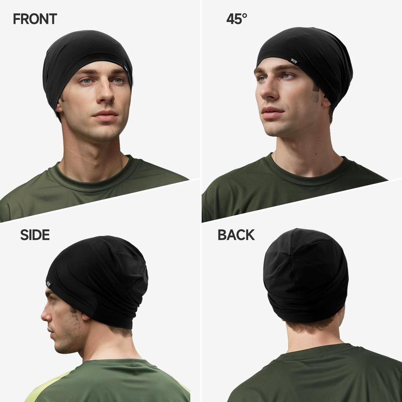 Solid Color Cooling Skull Cap, Sweat Wicking Cycling Running Beanie, Motorcycle Hat, Helmet Liner for Men & Women