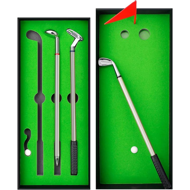 Stocking Stuffers for Men Adults, Golf Gifts for Men, Golf Accessories for Men Funny Gifts for Dad Husband Him Golfers, Cool Stuff Gifts Ideas Mini Desktop Golf Ball Pen Gift Set White Elephant Gifts haoting