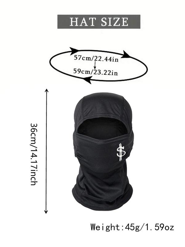 Dollar Print Balaclava Hats Set, Outdoor Sports Riding Mask, Sun Hat for Men and Women, Fashion Accessories for Outdoor Activities