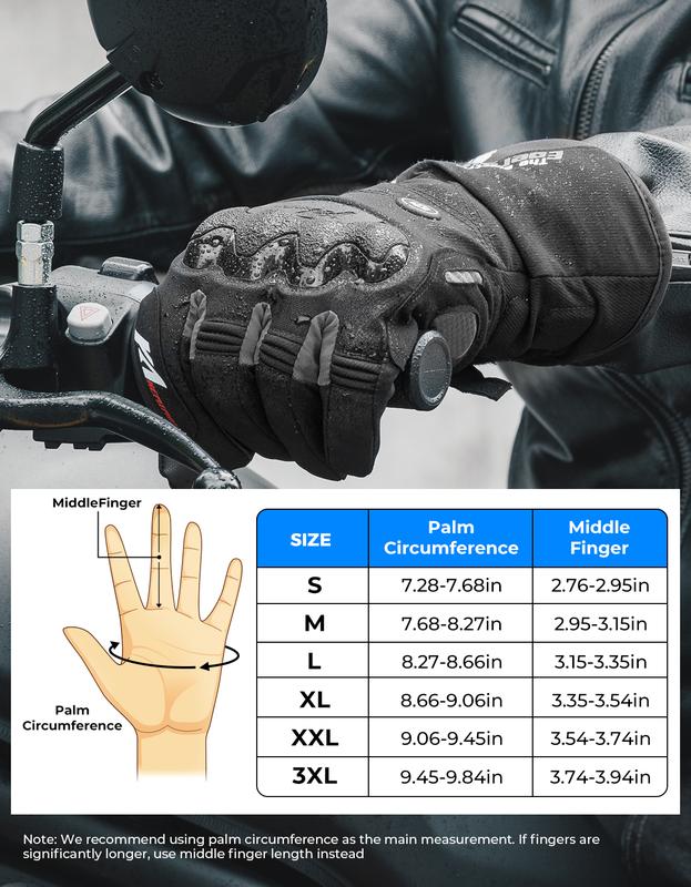 KEMIMOTO 2024 Upgraded Version Heated Motorcycle Gloves for Men Women with 2500mAh Rechargeable Battery Waterproof Touchscreen