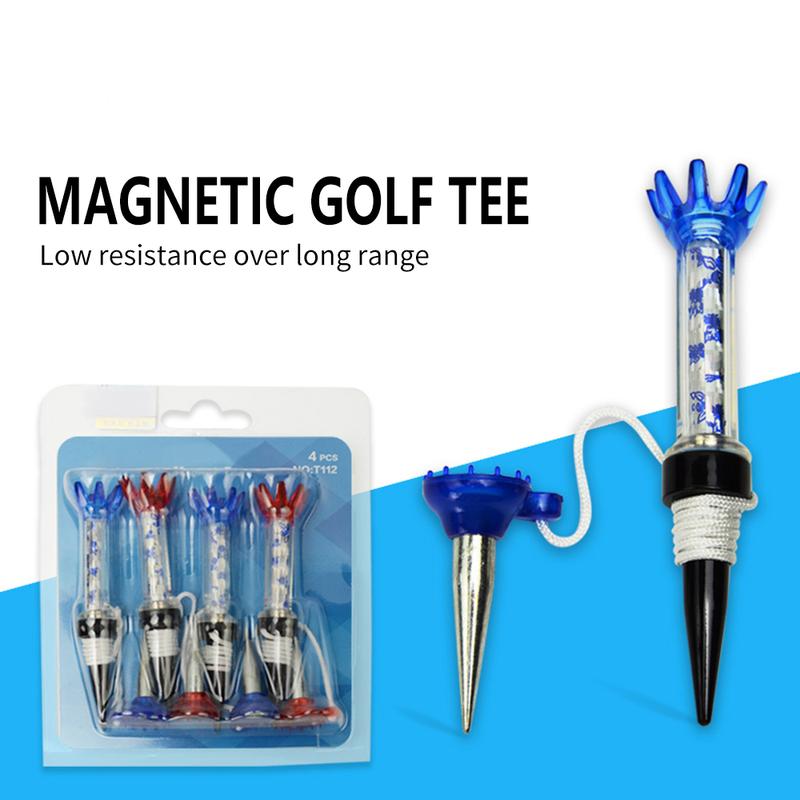 Magnetic Golf Tee Set, 4 Counts Set, with 360° Bounce Technology, Golf Gift, Golf Accessories