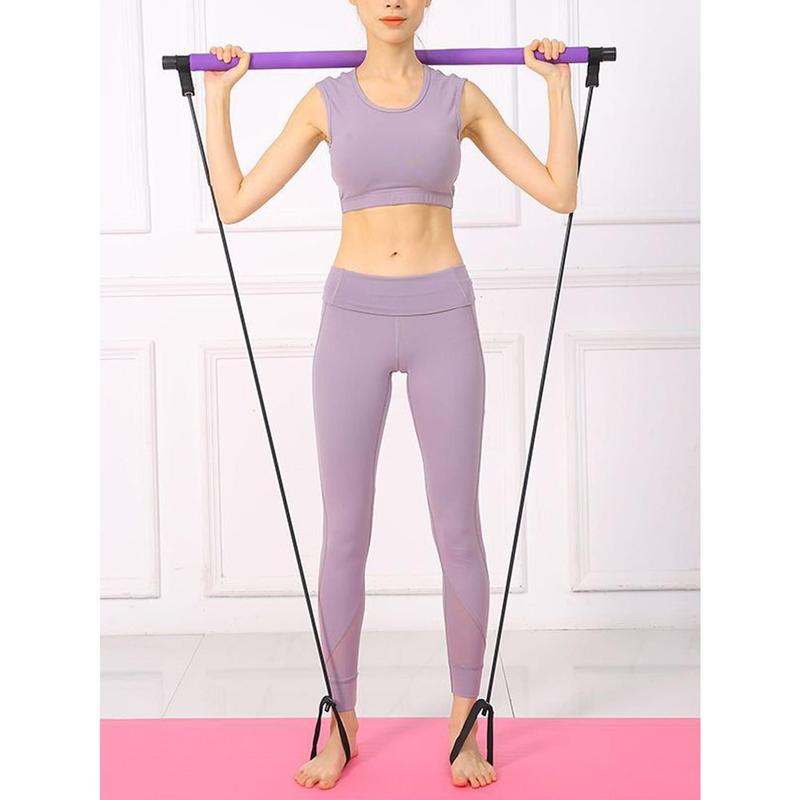 Portable Pull-up Fitness Resistance Training Bar Yoga Pilates Stick Chest Expander Arm Strength Training Rod