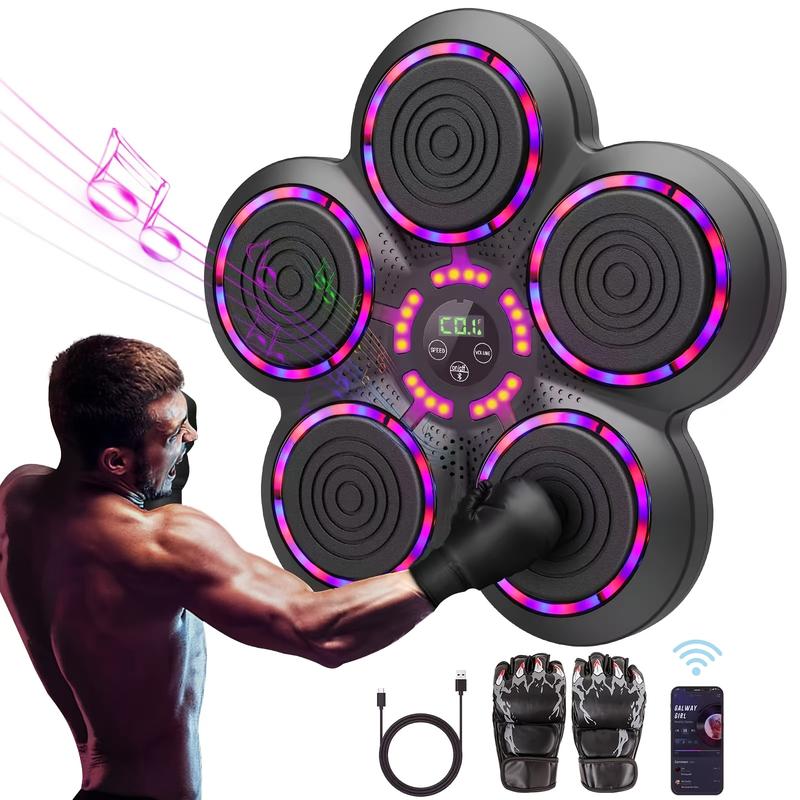 Upgraded Design Adult Smart Music Boxing Machine, Boxing Glove with Boxing Machine, Wall-Mounted Boxing Trainer, Electronic Boxing Target Fitness Strike Equipment, Suitable for Home, Indoor and Gym Use