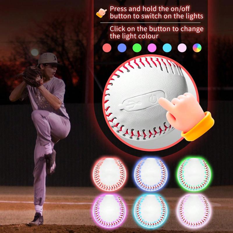 Light Up Baseball, Glow In The Dark Baseball, Perfect Baseball Gifts For Boys, Girls, Adults, And Baseball Fans, Official Baseball Size And Weight